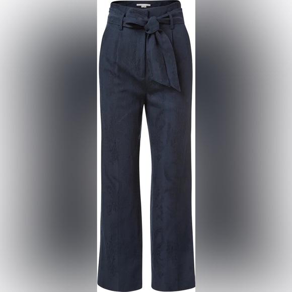 Veronica Beard Vitha Floral Straight Leg Cropped Jacquard Pant in Ink. Size 6 - Picture 7 of 11